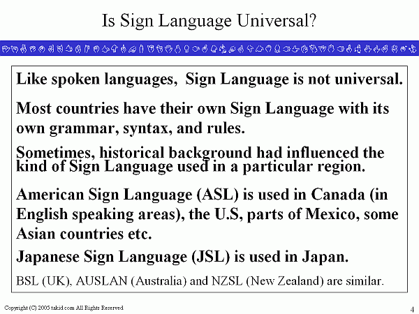 Takid Sign Language Is Sign Language Universal 